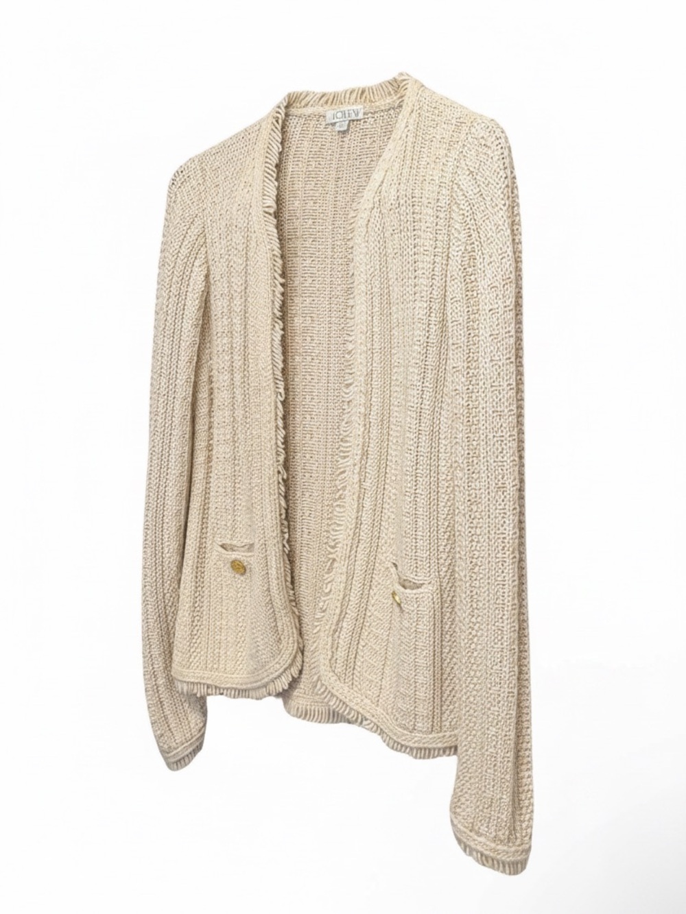 J.Crew Women's Open Front Textured Knit
Cardigan | Gold Button Pockets | M | NWT - Picture 4 of 15